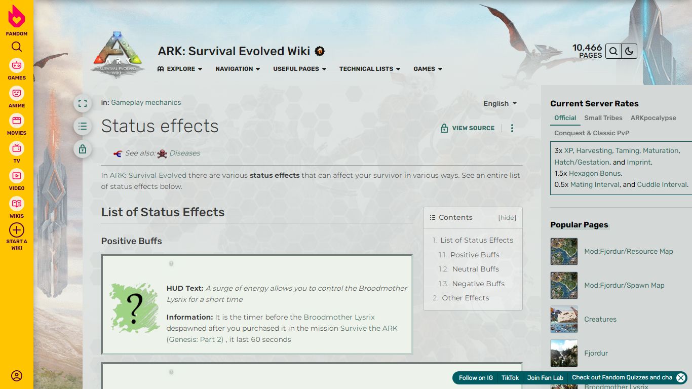 Status effects - ARK: Survival Evolved Wiki